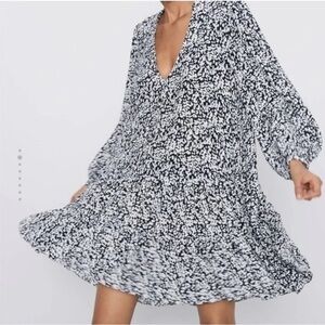 Black and White Print Dress ZARA